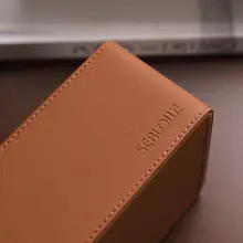 ウォルナット調レザー製ティッシュボックス【モダン・シンプルデザイン・リビング用】