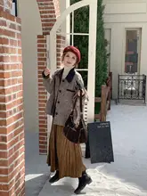 レトロなスエード調のAラインスカート【秋冬用・フィット・カジュアル】