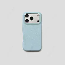 スマホケース ハードケース 合皮 ライテクスチャー マット加工 ハンドメイド ベビーブルー 爽やか かわいい iPhone 14 15 16 17 18 Pro 対応