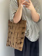 網目編みデザインのショルダーバッグ【レトロスタイル・オールマッチ・感】