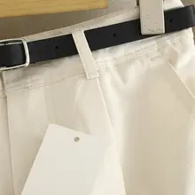 ウエストベルト付き ハイウエストストレートデニムパンツ【カジュアル・レディース・ 九分丈】（セットアップ対応）