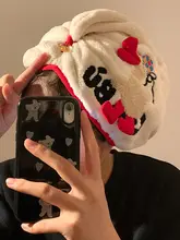 可愛いアヒルデザインのドライヘアキャップ【吸水速乾・コーラルフリース・成人用】