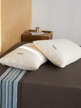 極上の柔らかさ！コットンリネンの助眠枕【抗菌羽糸絨・中低めタイプ】
