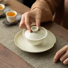 古風な陶器製茶器セット【青灰釉・お茶受け皿・ドライ浸漬用トレイ】（セットアップ対応）