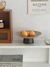 レトロ陶器と天然木製トレー【ジュエリー収納・テーブル装飾・鍵や小物用】