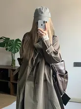 高級感あふれる韓国風トレンチコート【女性用・ミディアム丈】