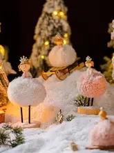 クリスマス天使の女の子フィギュア【デスク装飾・かわいいギフト・フェスティブデザイン】