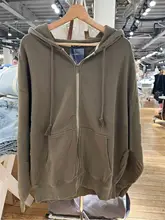 レトロデザインのフード付きカーディガン【加絨・ゆったりサイズ】