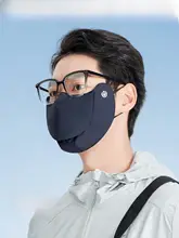 UVカット全顔用マスク【夏用・通気性・男性用・大開口デザイン】