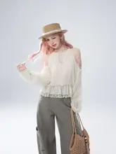 シフォンブラウス レディース 長袖 ワンショルダー キャミソール ゆったり ロマンティック レイヤード くすみアプリコット 「ONEOFUUU」