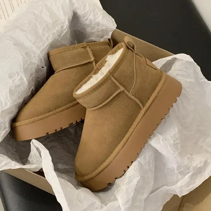 防水厚底ショートブーツ【冬用・フリースライニング・保温・履きやすい】