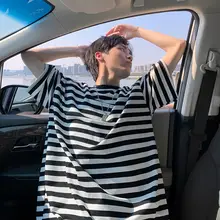 トレンドストライプ半袖Tシャツ【ラウンドネック・メンズ・カジュアル】