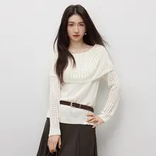 透かし編みデザインのカーディガン【女性用・春季・極上の柔らかさ】