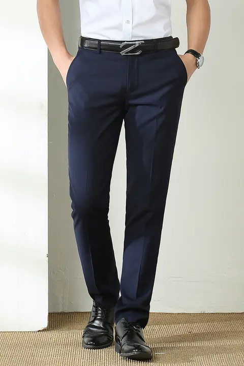 ビジネスカジュアルパンツ【秋冬用・モダンデザイン・ダークブルー・作業服】