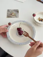 ヴィンテージ風の粗陶製ヨーグルトボウル【可愛らしいデザイン・朝食用・フルーツプレート・食器類】（セットアップ対応）