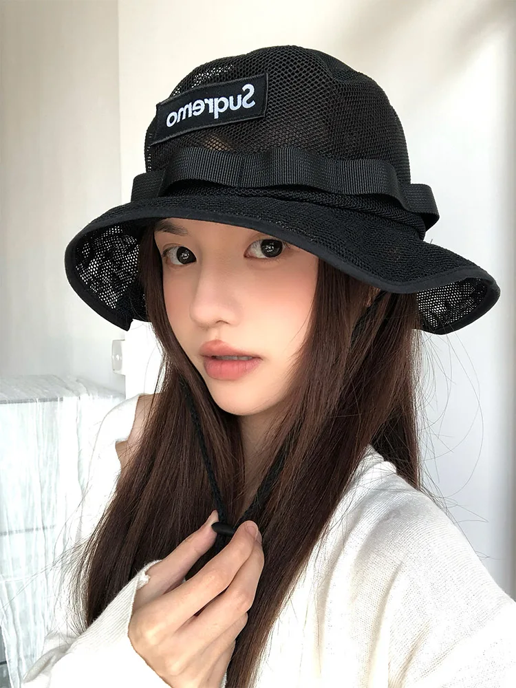 ファッション速乾性通気性バケットハット女性夏薄い：通気性と快適性を重視した夏用女性キャップ