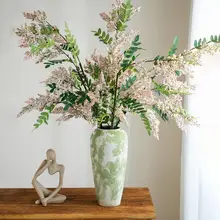 中華風陶器製花瓶【水耕用・おしゃれなインテリア・生花・ドライフラワー用】