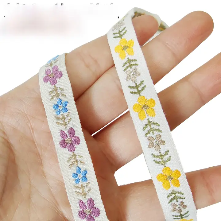 手作りD DIY刺繍小花柄【民族風・装飾用布テープ】