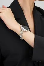 おしゃれなメタルブレスレット【クールな花デザイン・Apple Watch用・夏用・透湿性あり】（セットアップ対応）