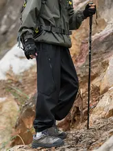 防風防水の登山パンツ【男女兼用・秋冬用・極上の柔らかさ・ワイドストレートデザイン】
