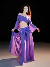 舞踊用 ベリーダンス衣装【セクシーなスリット・スタイルアップ効果・練習用・トレーニング用】（セットアップ対応）