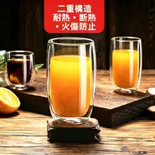 耐熱性の二重ガラスカップ【家庭用・アメリカンスタイル・コーヒー・お茶用】（セットアップ対応）
