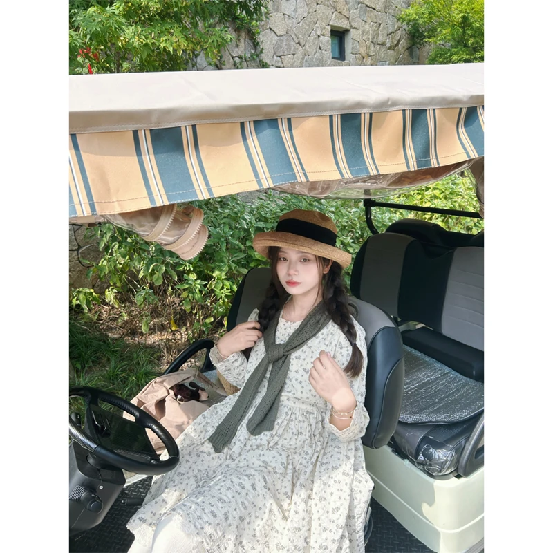 日系フラワープリントのゆったりシャツワンピース【秋用・フィット】
