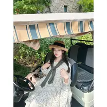 日系フラワープリントのゆったりシャツワンピース【秋用・フィット】