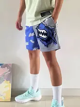 男性用プリントスポーツショートパンツ【春夏用・ストレッチ・ルーズフィット】