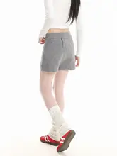 レトロデザイン ニットショートパンツ【シンプル・カジュアル・大人女性用】（セットアップ対応）