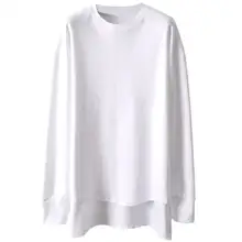 春季用 メンズ長袖Tシャツ【クルーネック・ロング丈・ゆったりシルエット】