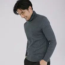 秋冬用メンズタートルネックニットセーター【裏起毛・厚手・無地・ベーシックスタイル】