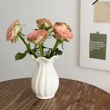 白色 瓷製 フラワーベース【フレンチスタイル・モダン・シンプルデザイン】