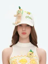 草苺・パイナップル・リンゴのクマのぬいぐるみ付きキャップ【コラボデザイン】（セットアップ対応）