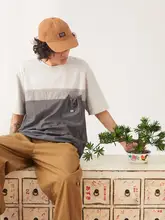 トレンド感あふれるカラーコンビネーションのカップル用半袖Tシャツ【ユニセックス・コットン素材・フィット】（セットアップ対応）
