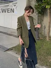 レディース 春秋用中長丈ジャケット【韓国風・カジュアル・オフィススタイル】