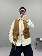 春の新作！偽二重デザイン作業ジャケット【ユニセックス・ゆったりフィット・パッチワークスタイル】（セットアップ対応）