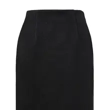 秋季通勤用ストライプデザインの膝丈コーデュロイスカート【加厚・保温・女性用】