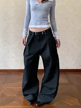 美式復古ストライププリーツバトルパンツ【クリーンフィット・したシルエット】
