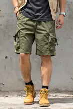アメリカンビンテージ風 ワークショートパンツ【薄手・軍用グリーン・ゆったりサイズ】