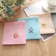 春夏用刺繍ハンカチ【全棉・吸汗・ギフトに最適】