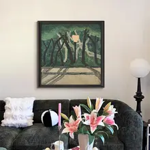 フランス風の手描き中古アートオイルペイント 壁掛け絵画【書斎・茶室用】