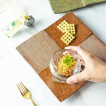 和風レトロ陶器製ストライプデザインの四角いプレート【洋食用・ステーキ・刺身・寿司・冷菜】