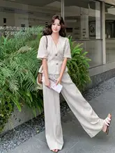 大人のカジュアルスタイル！ショートジャケットとワイドパンツのセットアップ（セットアップ対応）