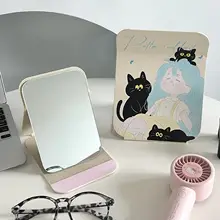 折りたたみ式ポータブルメイクアップミラー【デスク用・高解像度・可立式】