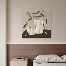 手描き油絵の侘び寂び風リビング装飾画【モダンシンプル・立体的なテクスチャー】