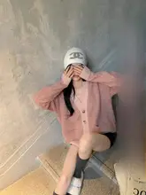 ふんわりとしたカーディガン【バイカラー・ゆったりサイズ】