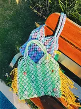 夏のお出かけにピッタリ！手作りトートバッグ【編み込みデザイン・ショルダーバッグ】
