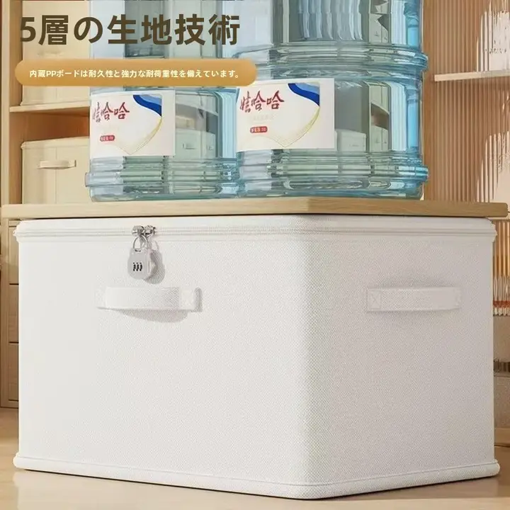 衣類収納ボックス【羽毛服用・ロック付き・整理整頓・季節替え衣類用・折りたたみ式】