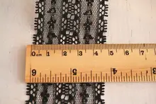 超柔らかい 刺繍入  りレーストリム【ブラック・ホワイト・幅5cm・手作りDIY用品】